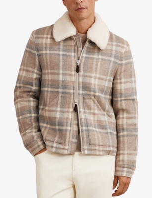 REISS: Chander Checked Wool-Blend Jacket