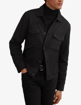 REISS: FInley Patch-Pocket Cotton-Blend Overshirt