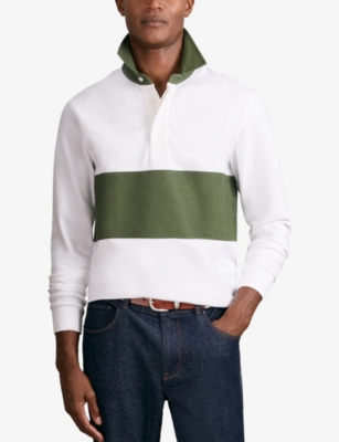 REISS: Mason Colour-Block Cotton Rugby Shirt