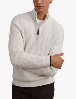 REISS: Stockdale Half-Zip Wool-Blend Jumper