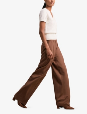 REISS: Valerie V-Neck Cotton and Wool-Blend Knitted Top