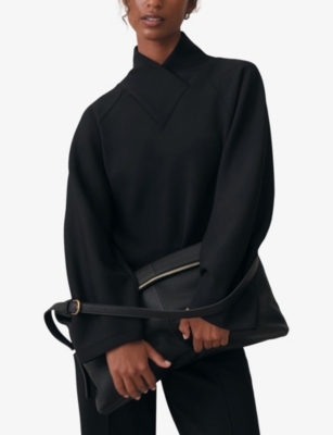 REISS: Nova Shawl-Collar Stretch-Jersey Jumper