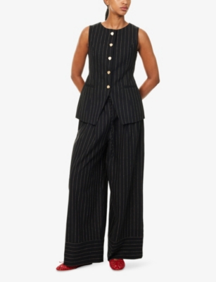 DISSH: Boston Striped Linen-Cotton Blend Vest
