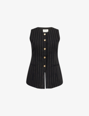 DISSH: Boston Striped Linen-Cotton Blend Vest