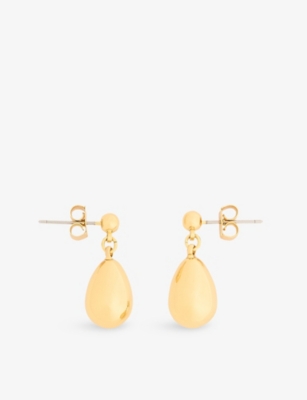 WHISTLES: Teardrop Brass Drop Earrings
