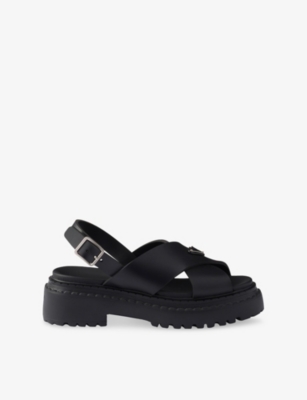 Prada Womens Black Monolith Rubber Sandals Eur 35 / 2 Uk