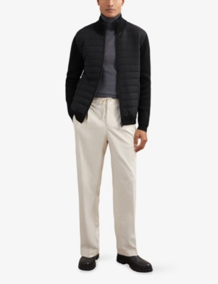 REISS: Townsend Funnel-Neck Ribbed-Neck Jacket