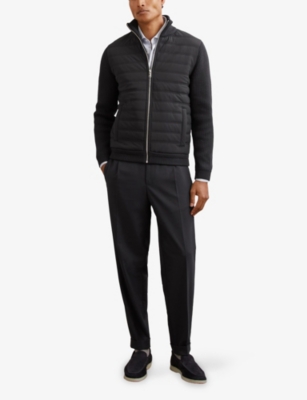 REISS: Townsend Funnel-Neck Ribbed-Neck Jacket