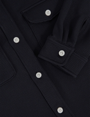 REISS: Alabastor Waffle Stretch-Woven Overshirt 13-14 Years