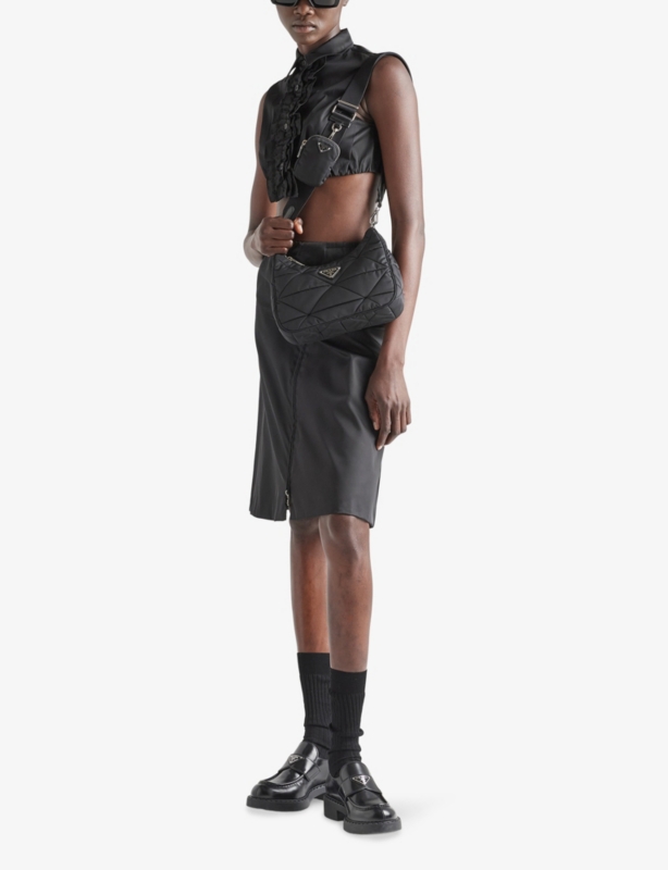 Re-Nylon Padded Woven Shoulder Bag