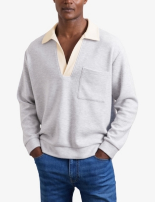 REISS: Hoyle Open-Collar Jersey Polo Shirt