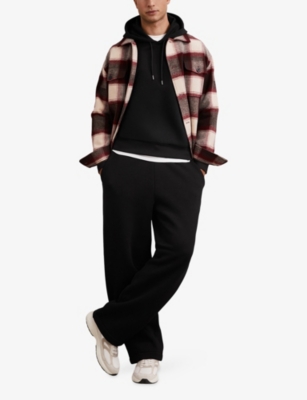 Reiss Mens Black Monterey Relaxed-fit Cotton-jersey Jogging Bottoms Xl In Black