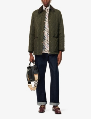 BURBERRY: Quilted Corduroy-Trims Woven Jacket