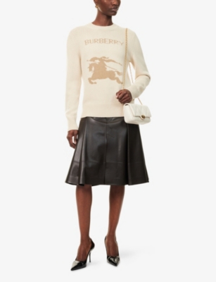 Burberry Equestrian Knight Wool Sweater In Neutral