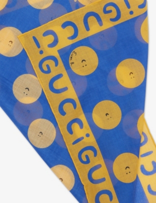 GUCCI: Kids' Euan Roberts Smile Print Cotton Bandana