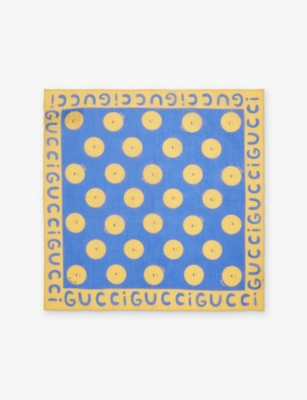 GUCCI: Kids' Euan Roberts Smile Print Cotton Bandana
