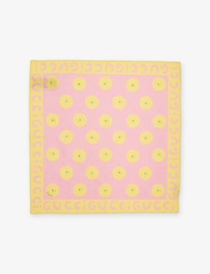 GUCCI: Kids' Euan Roberts Smile Print Cotton Bandana