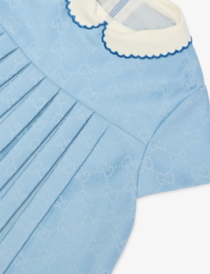 GUCCI: Branded Contrast-Collar Cotton Dress 9-24 Months
