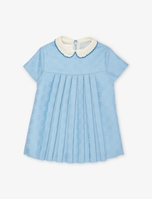 GUCCI: Branded Contrast-Collar Cotton Dress 9-24 Months