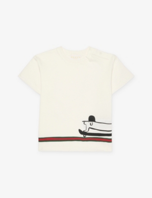 GUCCI: Branded-Print Cotton-Jersey T-Shirt 12-24 Months