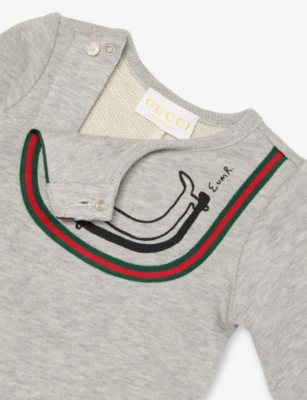 GUCCI: Graphic-Print Cotton Babygrow and Bib Set  0-6 Months