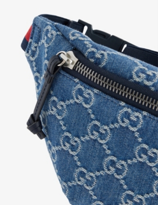 GUCCI: Kids' Monogram Denim Belt Bag