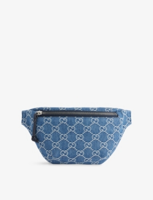 GUCCI: Kids' Monogram Denim Belt Bag