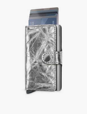 Secrid Womens Silver Miniwallet Crunch Leather Wallet In Silver