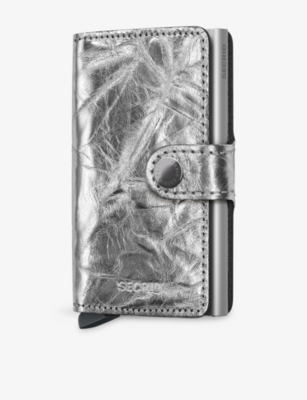 Secrid Womens Silver Miniwallet Crunch Leather Wallet