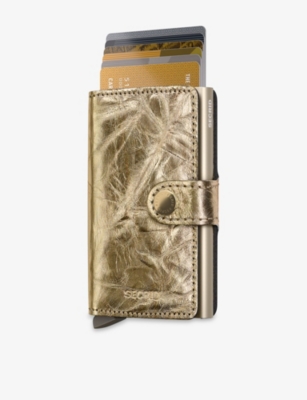 Secrid Womens Gold Miniwallet Crunch Leather Wallet In Gold