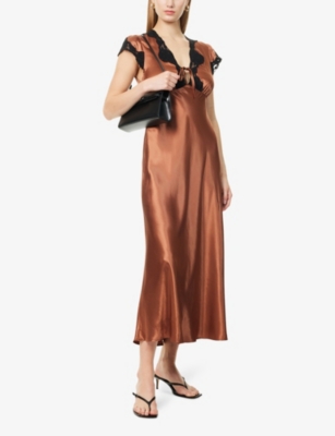 RIXO: Amari Lace Woven Midi Dress