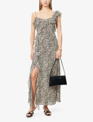 RIXO: Ester Ruffled Silk Midi Dress