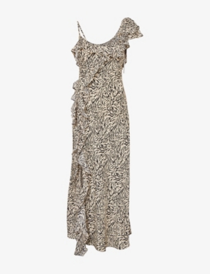 RIXO: Ester Ruffled Silk Midi Dress