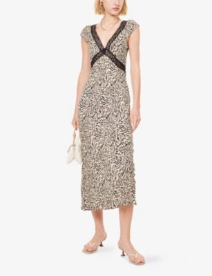 RIXO: Iggy Leopard-Print Woven Midi Dress