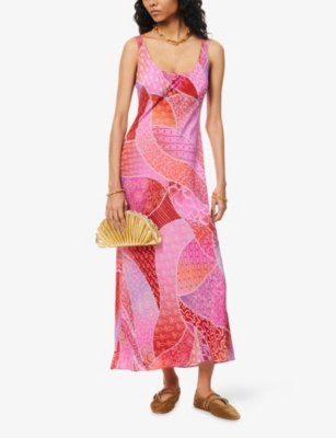 RIXO: Bondi Graphic-Pattern Silk Midi Dress