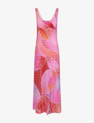 RIXO: Bondi Graphic-Pattern Silk Midi Dress