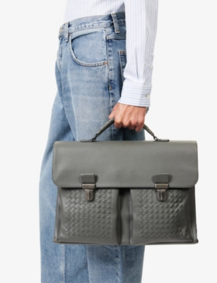 RESELFRIDGES: Pre-Loved Bottega Veneta Intrecciato Leather Briefcase