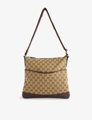RESELFRIDGES: Pre-Loved Gucci GG Canvas Cross-Body Bag