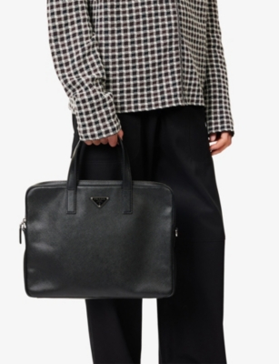 RESELFRIDGES: Pre-Loved Prada Saffiano Coated-Leather Business Bag