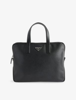 RESELFRIDGES: Pre-Loved Prada Saffiano Coated-Leather Business Bag