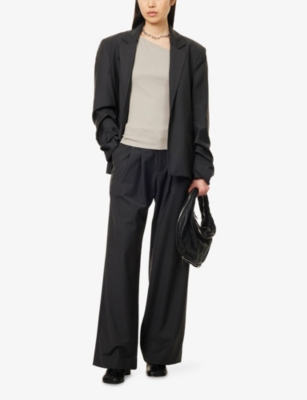 Won Hundred Mens Camille Straight-leg Wool-blend Trousers Licorice
