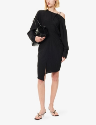 WON HUNDRED: Ebba Asymmetric Woven Midi Dress