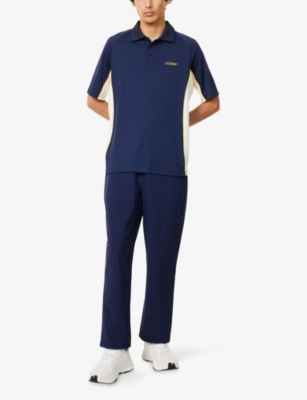 Manors Ens Navy  X Reebok Logo Jersey Polo Shirt In Blue