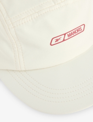 Manors Ens Chalk  X Reebok Brand-print Stretch-woven Baseball Cap In Gray