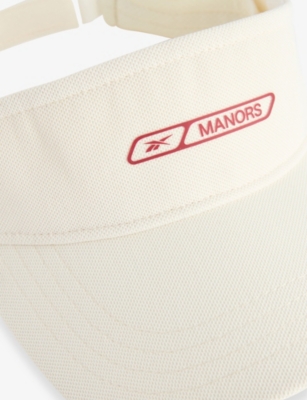 Manors Ens Chalk  X Reebok Brand-print Cotton Visor In White