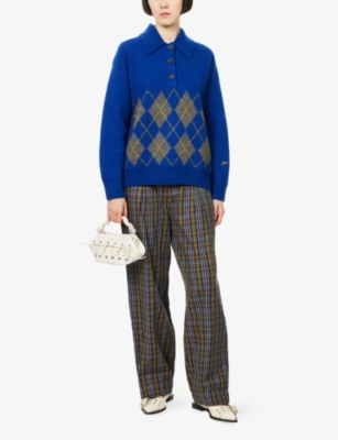 DAMSON MADDER: Saskia Slouchy Rhombus Wool Jumper