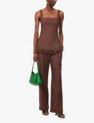 PRETTY LAVISH: Verona Fringed Woven Top