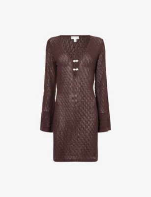 PRETTY LAVISH: Madeline V-Neck Knitted Mini Dress