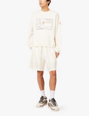 MONCLER GENIUS: Moncler x Gilga Farm By Donald Glover Logo-Patch Relaxed-Fit Linen-Blend Shorts