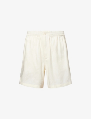 MONCLER GENIUS: Moncler x Gilga Farm By Donald Glover Logo-Patch Relaxed-Fit Linen-Blend Shorts